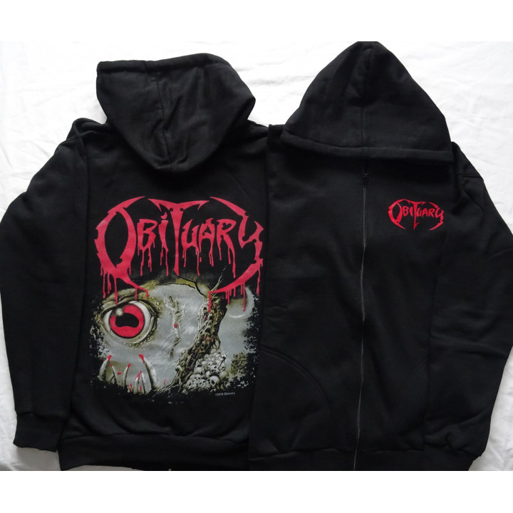 Obituary Cause of Death Zipper Hoodie Official Classic Florida Death Metal 