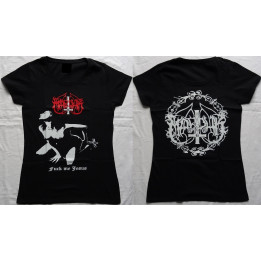 Marduk Fuck Me Jesus Official T-Shirt Girly Women Black Fucking Metal 