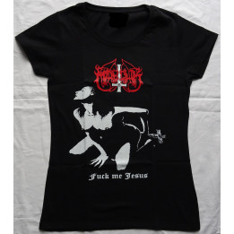 Marduk Fuck Me Jesus Official T-Shirt Girly Women Black Fucking Metal