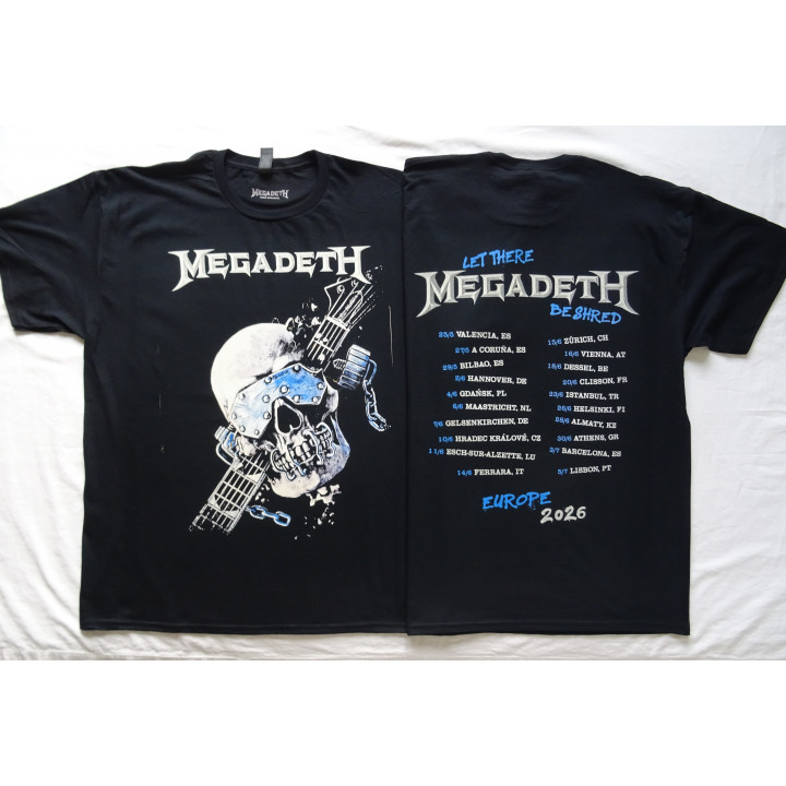 Megadeth Europe Tour 2026 Free Shipping Official T-Shirt Tour Dates Kostenloser Versand