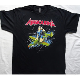 Airbourne Free Shipping Official T-Shirt Straddled Pin-Up Official T-Shirt