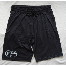 Obituary Black Shorts with White Obituary Logo Size L Imported from the U.S.A. Florida Death Metal