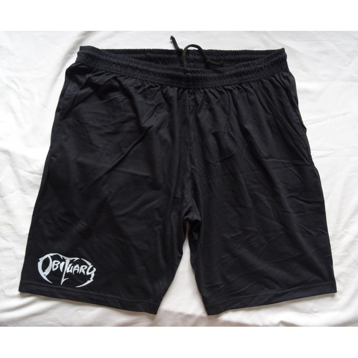 Obituary Black Shorts with White Obituary Logo Size XXL Imported from the U.S.A. Florida Death Metal