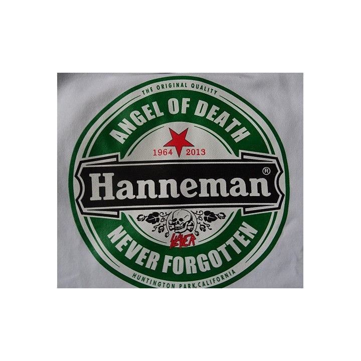 Slayer Angel of Death Jeff Hanneman 1964 - 2013 Never Forgotten Huntington Park California White Hoodie Gildan Men DryBlend™