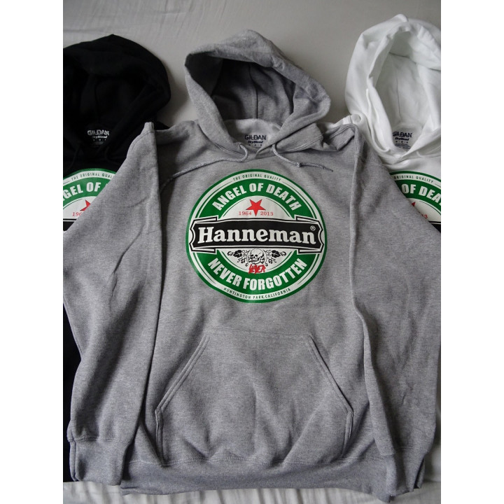 Slayer Angel of Death Jeff Hanneman 1964 - 2013 Never Forgotten Huntington Park California Grey Hoodie Gildan Men DryBlend™