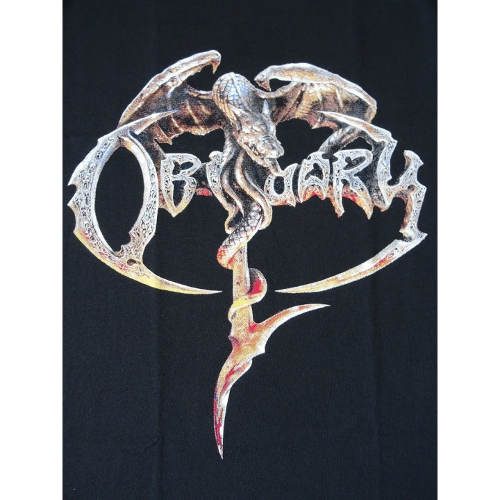 Obituary Logo Dragon Original Official Black T-Shirt 