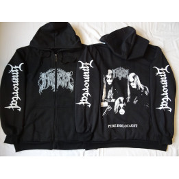 IMMORTAL Pure Holocaust TRUE NORWEGIAN BLACK METAL ZIPPER HOODIE OFFICIAL