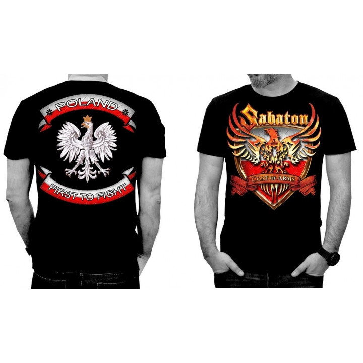 SABATON Official T-Shirt Coat Of Arms POLAND FIRST TO FIGHT Official Merchandise Sabaton