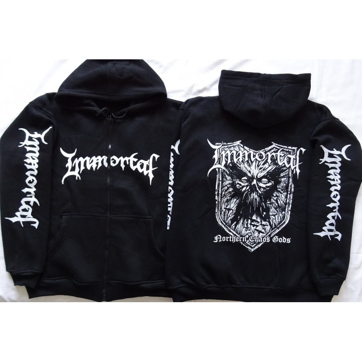 IMMORTAL Northern Chaos Gods TRUE NORWEGIAN BLACK METAL ZIPPER HOODIE OFFICIAL 