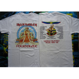 Iron Maiden Official T-Shirt Powerslave World Slavery Tour 1984-1985 Shirt Free Shipping Kostenloser Versand Spedizione Gratuita