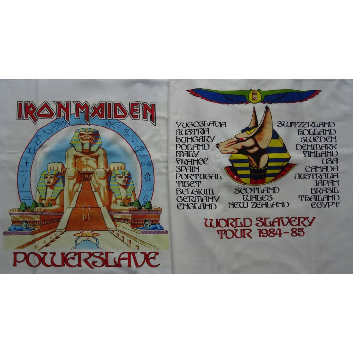 Iron Maiden Official T-Shirt Powerslave World Slavery Tour 1984-1985 Shirt Free Shipping Kostenloser Versand Spedizione Gratuita