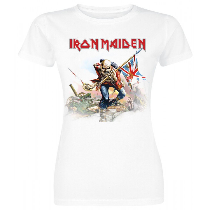 IRON MAIDEN Official The Trooper White GIRLY WOMEN T-shirt