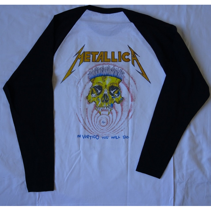 Metallica Shortest Straw …And Justice for All Official Longsleeve T-Shirt White / Black Sleeve Classic Thrash Metal