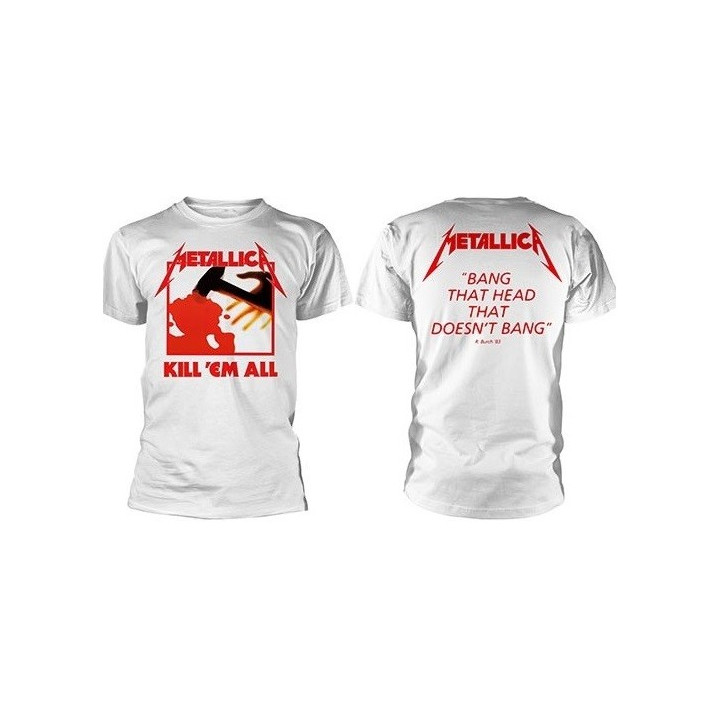 METALLICA Kill Em All + Ride the Lightning White Official T-Shirts Set Of Two T-shirt with Free Shipping