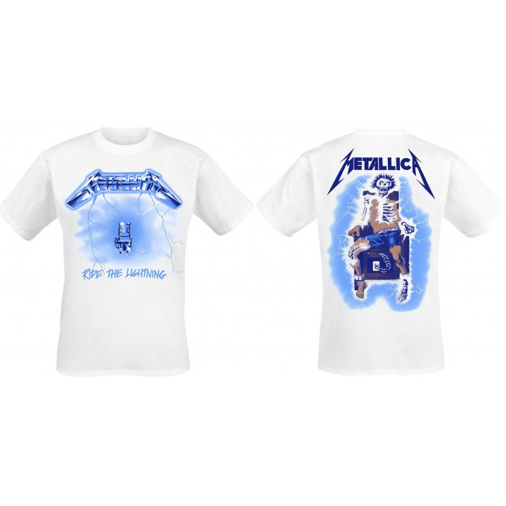 METALLICA Kill Em All + Ride the Lightning White Official T-Shirts Set Of Two T-shirt with Free Shipping