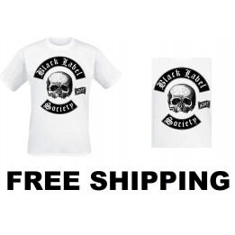 Black Label Society Skull Logo Official T-Shirt White Weiß Free Shipping