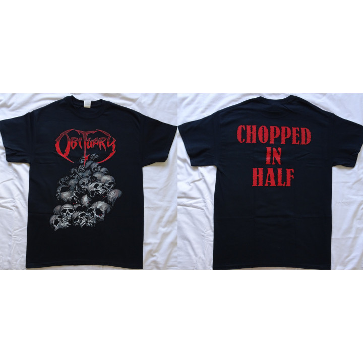 Obituary Pile of Skulls Chopped In Half Official T-Shirt Death Metal