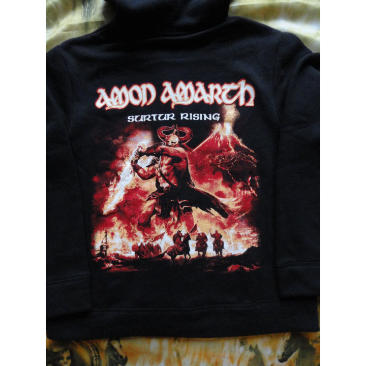 AMON AMARTH SURTUR RISING ORIGINAL OFFICIAL ZIPPER HOODIE GIRLS WOMEN 