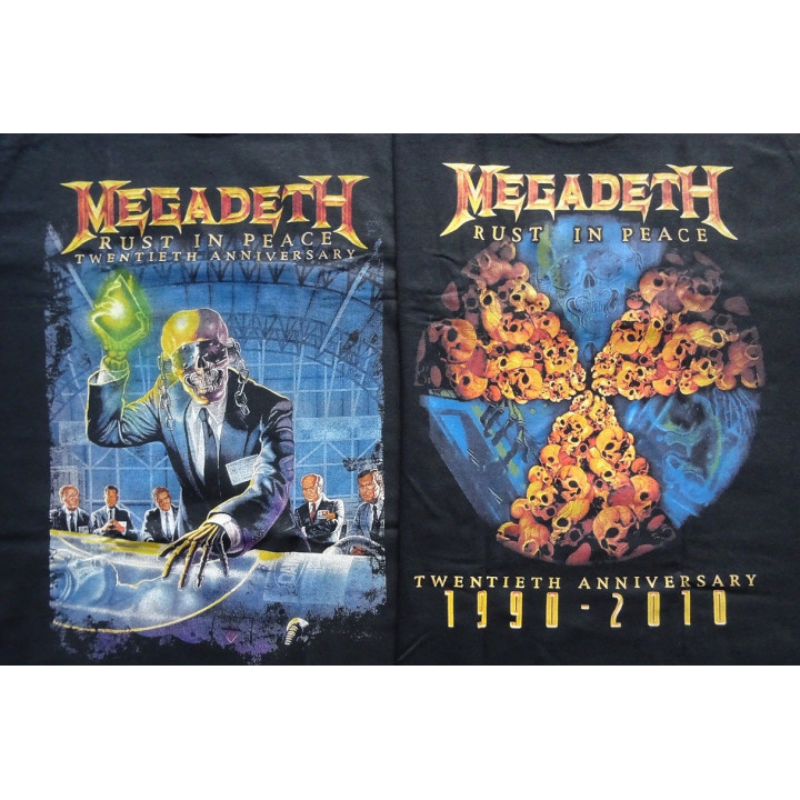 Megadeth Rust in Peace 20th Anniversary 1990 - 2010 Official T-Shirt Twentieth Anniversary Rust in Peace 