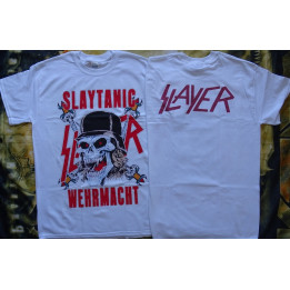 Slayer Slaytanic Wehrmacht Free Shipping Thrash Metal Band Retro 1988 White New T-Shirt Front & Back