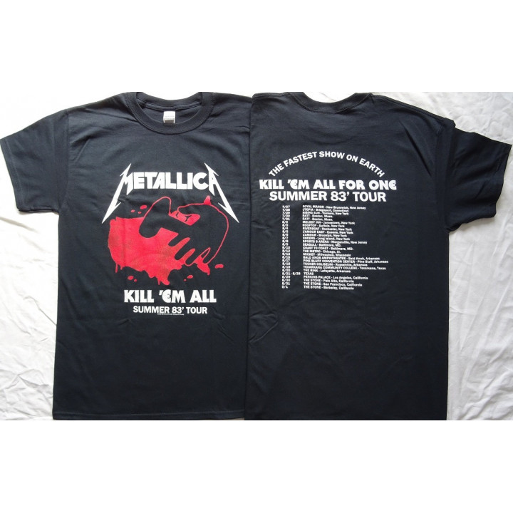 Metallica KillEmAll Tour 1983 Official Licensed T-Shirt Free Shipping
