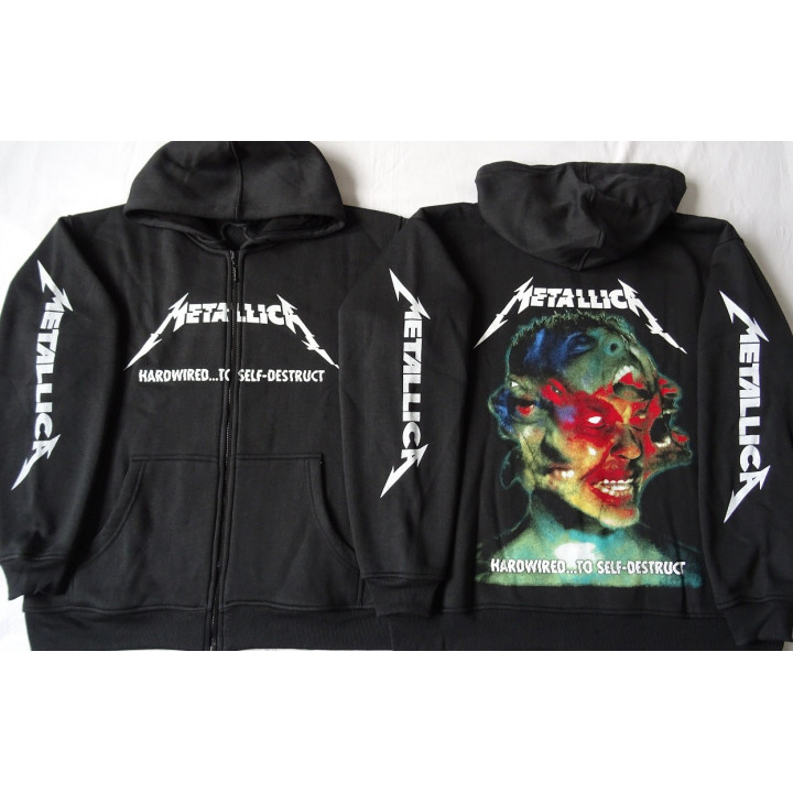 Metallica Hardwired To Self-Destruct Official Hoodies Hoodie Zipper Offizieller Kapuzenpullover mit Reißverschluss Thrash Metal