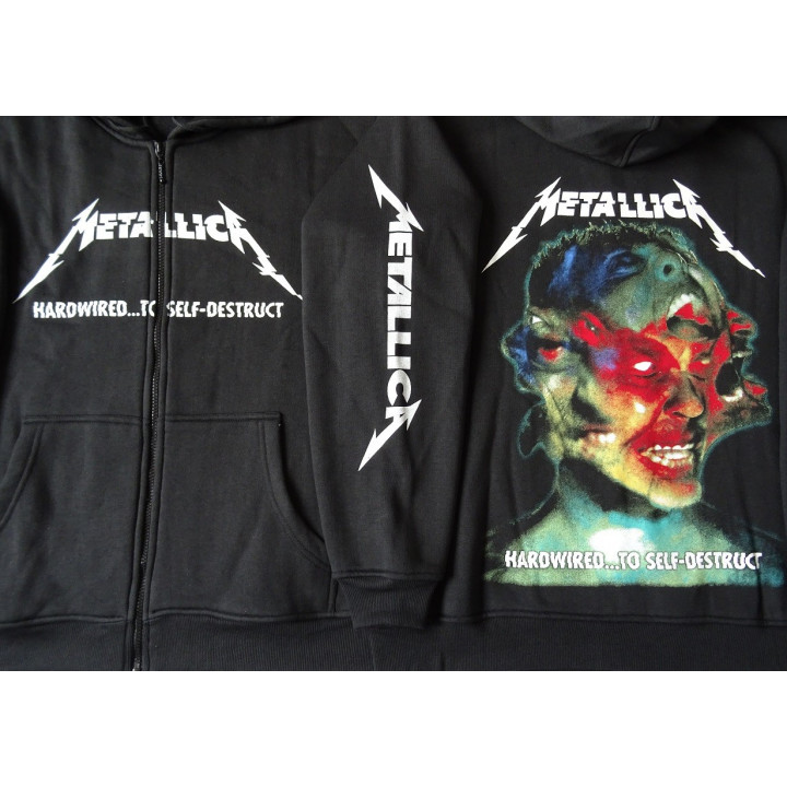 Metallica Hardwired To Self-Destruct Official Hoodies Hoodie Zipper Offizieller Kapuzenpullover mit Reißverschluss Thrash Metal