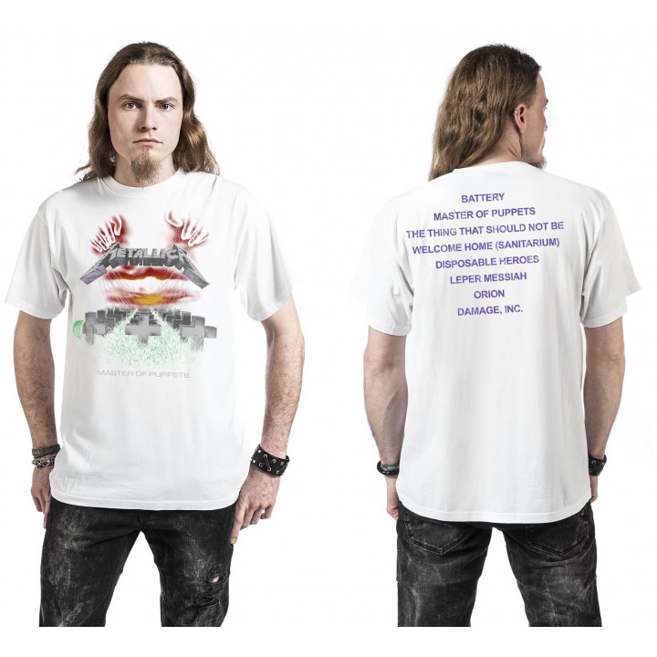 METALLICA Official Master of Puppets White Official T-Shirt