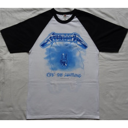 Metallica Ride the Lightning Free Shipping Official Original Baseball T-Shirt Classic Thrash Metal REAL PHOTO (NO PHOTO SHOP)
