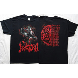 Incantation Dirges Of Elysium Tour Emaciated Holy Figure Scorched Earth Policy Us Tour 2015 Official T-Shirt Death Fucking Metal