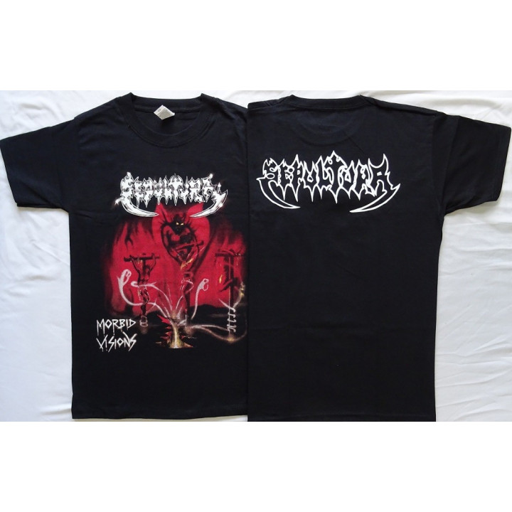 Sepultura Morbid Visions Old Skull 1986 Official Merchandise T-Shirt Thrash Death Metal 