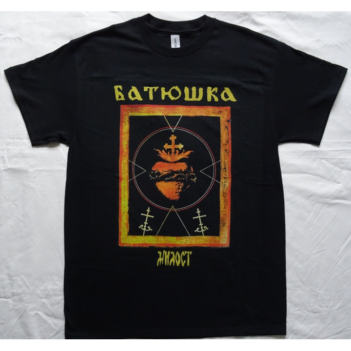 Batushka Milost Heart Of Mary Black Litourgiya Official Black T-Shirt