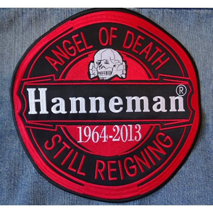 Slayer Angel of Death Jeff Hanneman 1964 - 2013 Still Reigning Big Embroidered Red Black White Skull BackPatch Patch Handmade