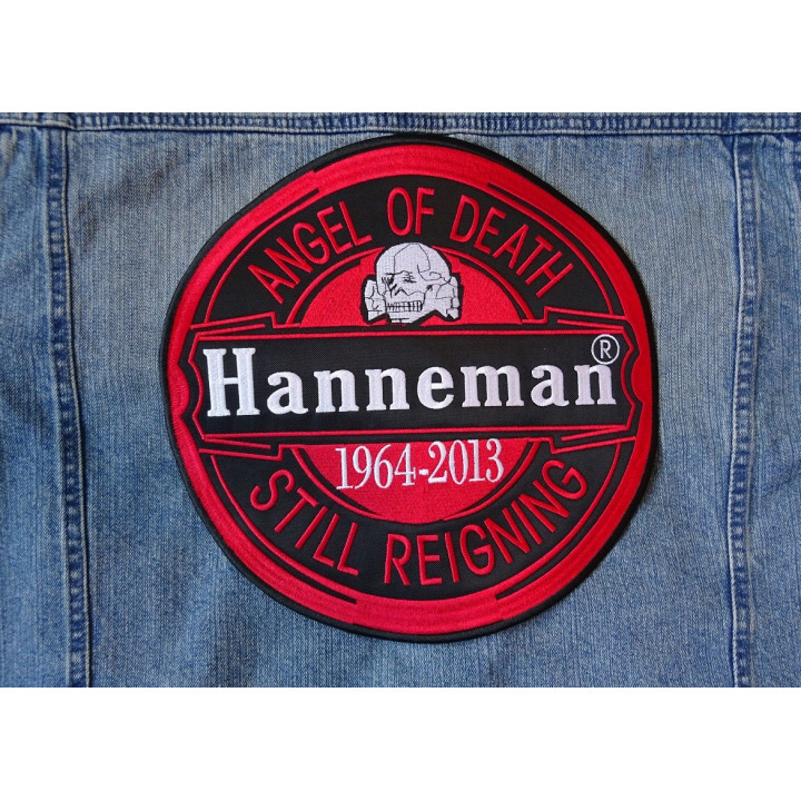 Slayer Angel of Death Jeff Hanneman 1964 - 2013 Still Reigning Big Embroidered Red Black White Skull BackPatch Patch Handmade
