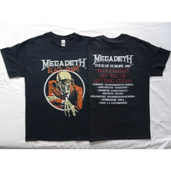 Megadeth Official T-Shirt Black Friday Europe '87 Peace Sells... But Who’s Buying? Europe Tour 1987 