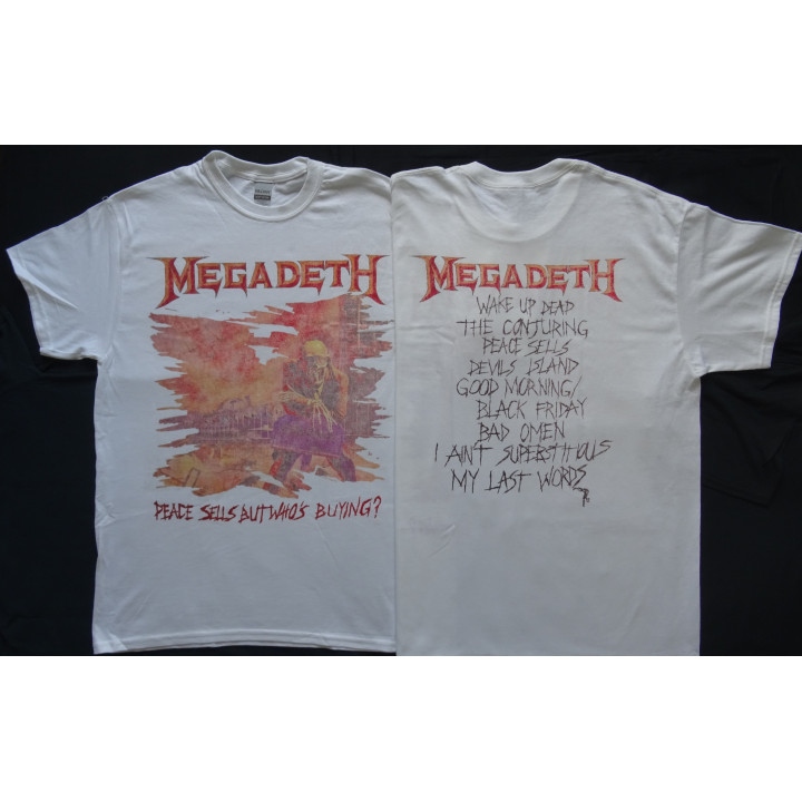 Megadeth Official T-Shirt Peace Sells... But Who’s Buying? Vintage White T-Shirt