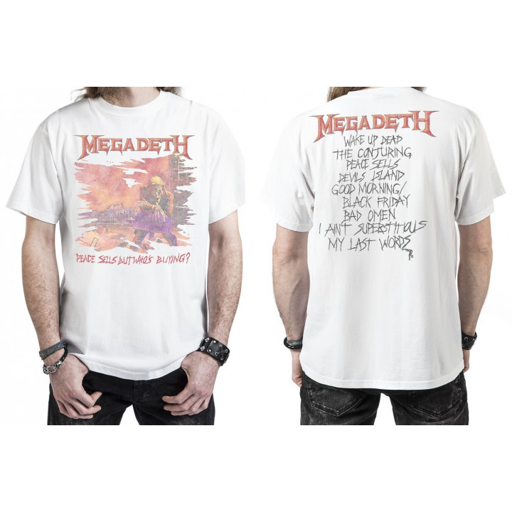 Megadeth Official T-Shirt Peace Sells... But Who’s Buying? Vintage White T-Shirt