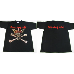 Running Wild Crossbones Under Jolly Roger Official T-Shirt Old Skull Heavy Metal Power Metal Pirate Metal