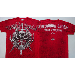 Motörhead Since 1975 Live To Win Totum Dependeat Everything Louder Than Everything Else Official Red All Print T-Shirt Lemmy