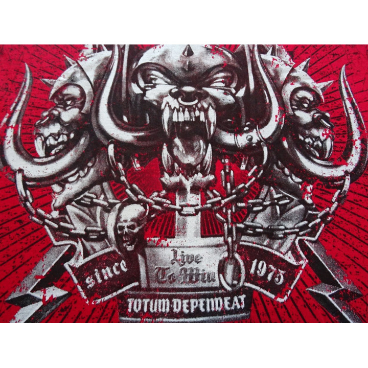 Motörhead Since 1975 Live To Win Totum Dependeat Everything Louder Than Everything Else Official Red All Print T-Shirt Lemmy