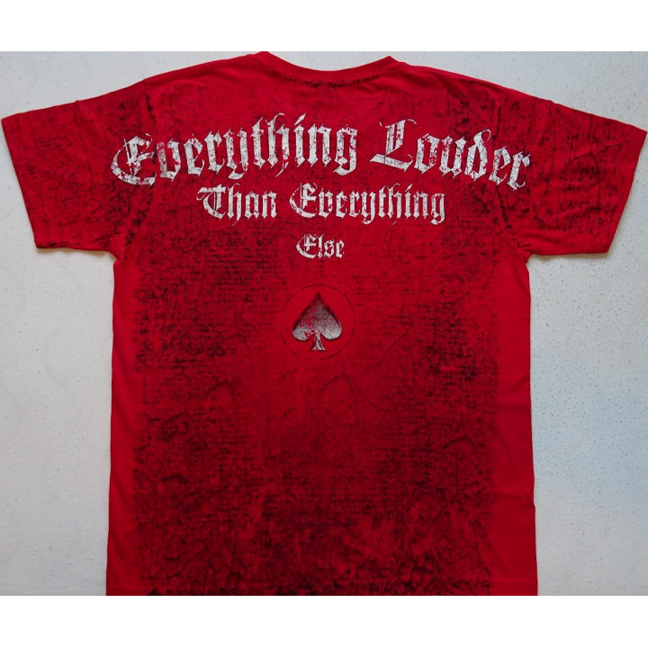 Motörhead Since 1975 Live To Win Totum Dependeat Everything Louder Than Everything Else Official Red All Print T-Shirt Lemmy