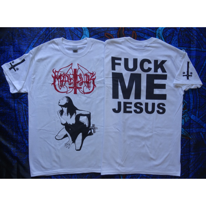 Marduk Fuck Me Jesus Official White T-Shirt Black Fucking Metal 