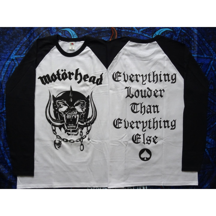 Motörhead Everything Louder Than Everything Else Official Longsleeve T-Shirt White / Black Sleeve