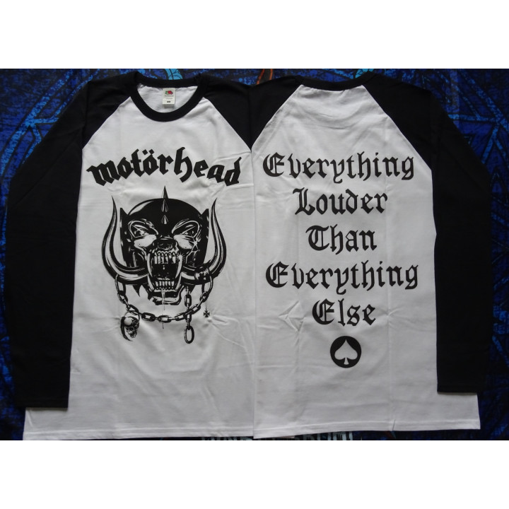 Motörhead Everything Louder Than Everything Else Official Longsleeve T-Shirt White / Black Sleeve