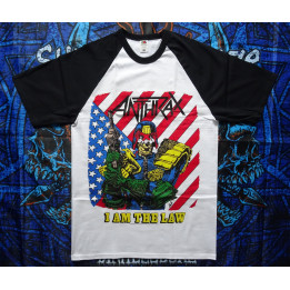 Anthrax I Am The Law Official Baseball T-Shirt Among the Living Thrash Metal The Big Four 