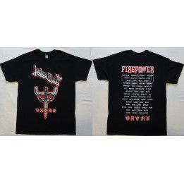 Judas Priest Firepower Official T-Shirt World Tour 2018 Graphic Emblem Date Back