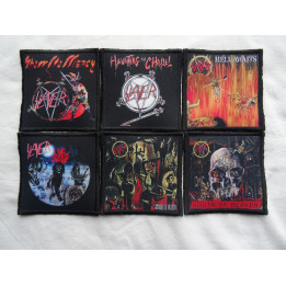 Slayer Set of 6 Patches Show No Mercy Hell Awaits Haunting the Chapel Live Undead Reign in Blood South of Heaven Patch BackPatch