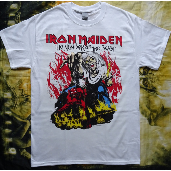 Iron Maiden The Number of the Beast 666 40th Anniversary Official T-Shirt Free Shipping !