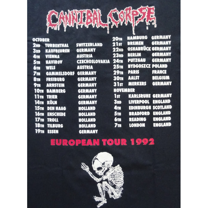 Cannibal Corpse Eaten Back To Life European Tour 1992 Death Metal 