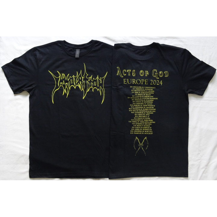 Immolation Acts of God Europe Tour 2024 Gold Logo Death Metal Free Shipping